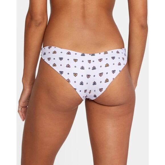 NWT RVCA Women's Foulard Cheeky Lavender Pattern Print Bikini Bottom Small - Picture 2 of 12